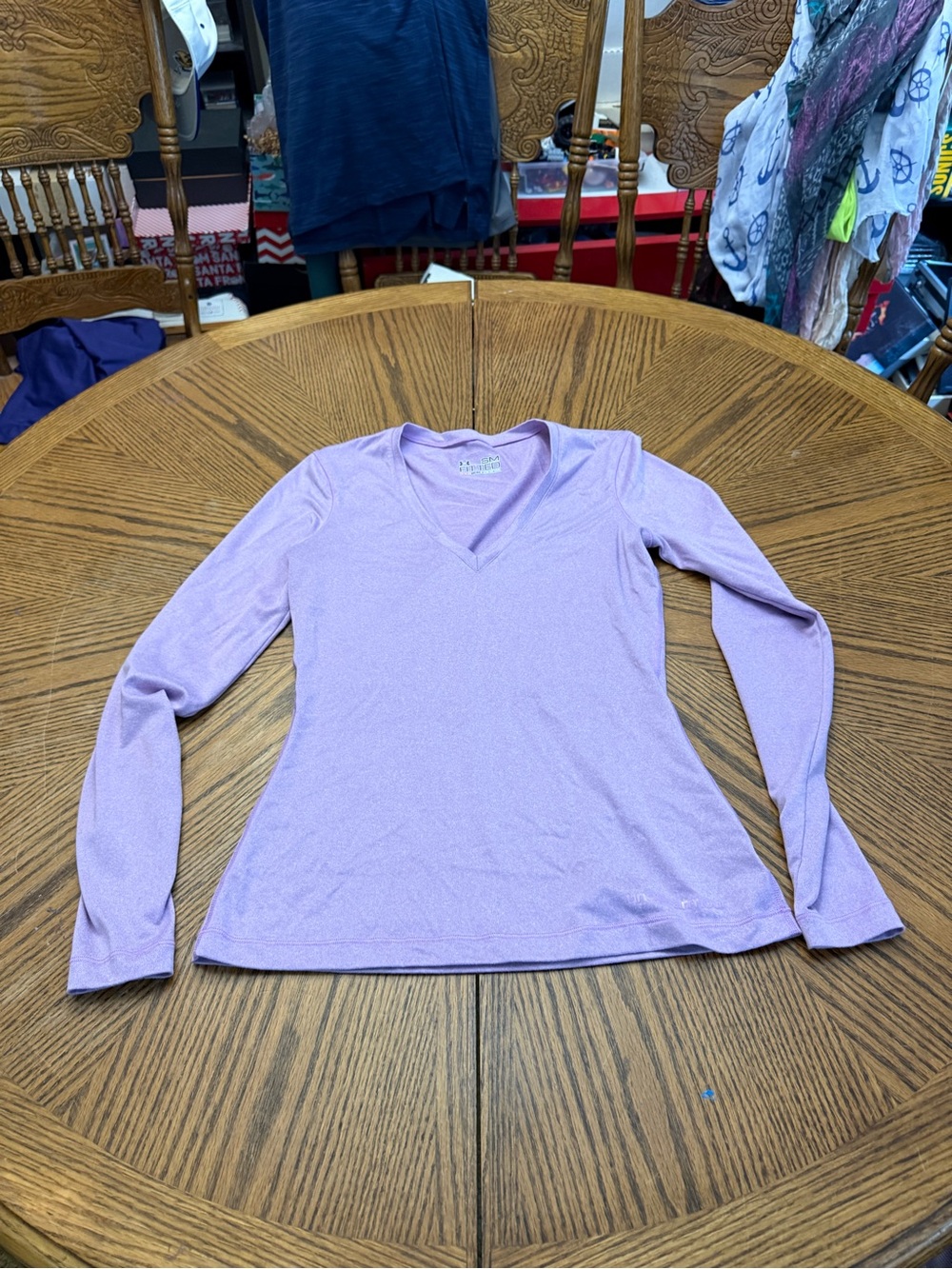Under Armour Lavender V-Neck Long Sleeve Tee